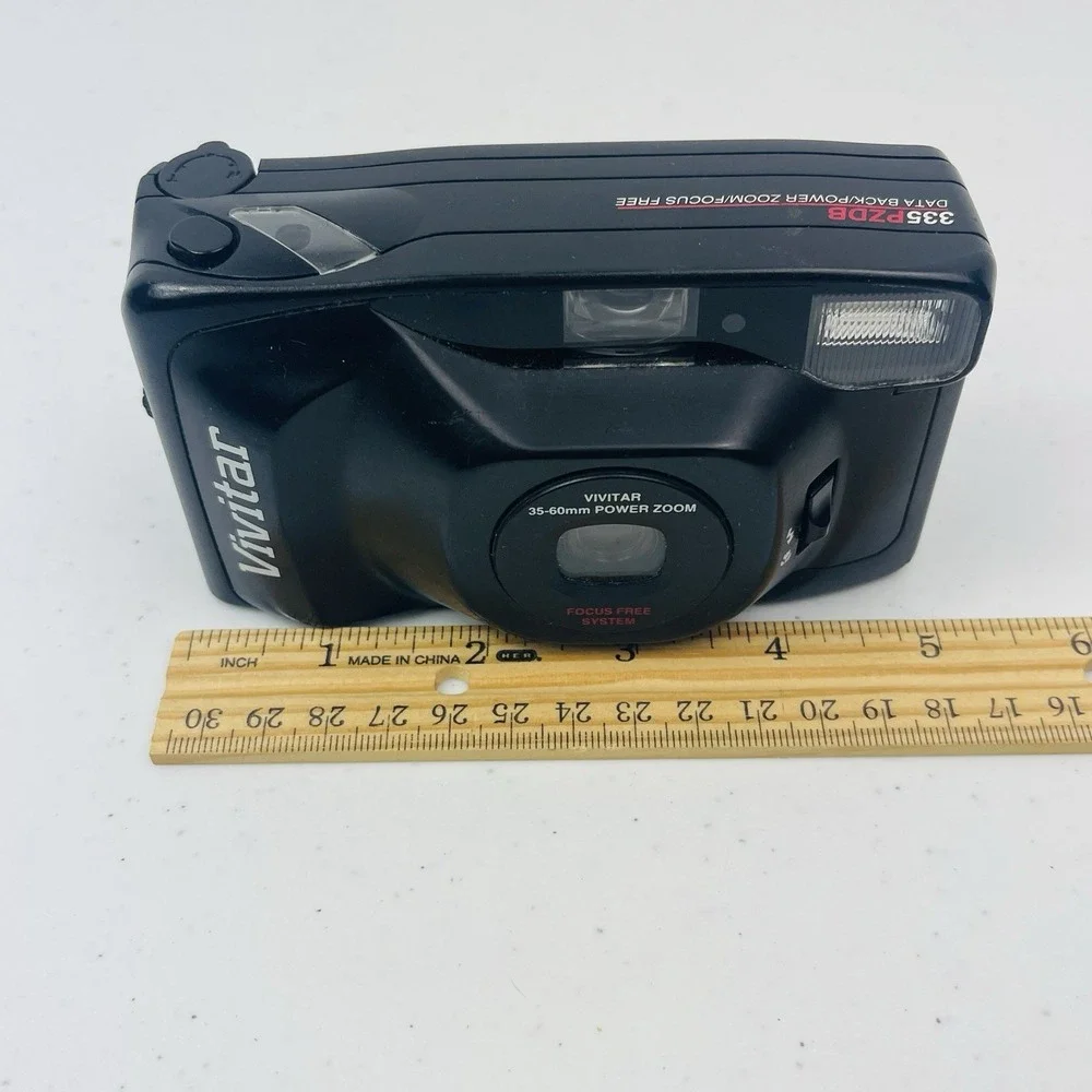 Vivitar 335PZDB 35mm Film Camera Power Zoom Tested Working Black